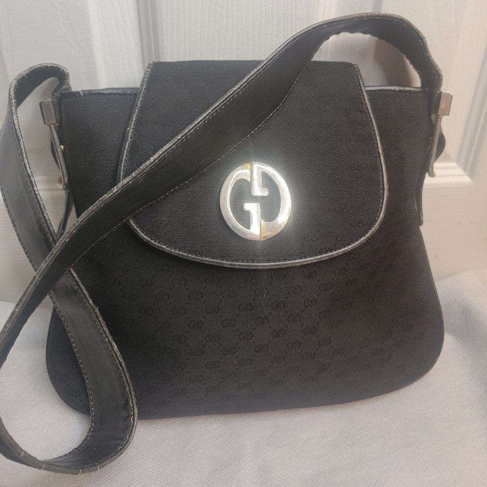 GUCCI 1970 GG monogram black Shoulder Bag